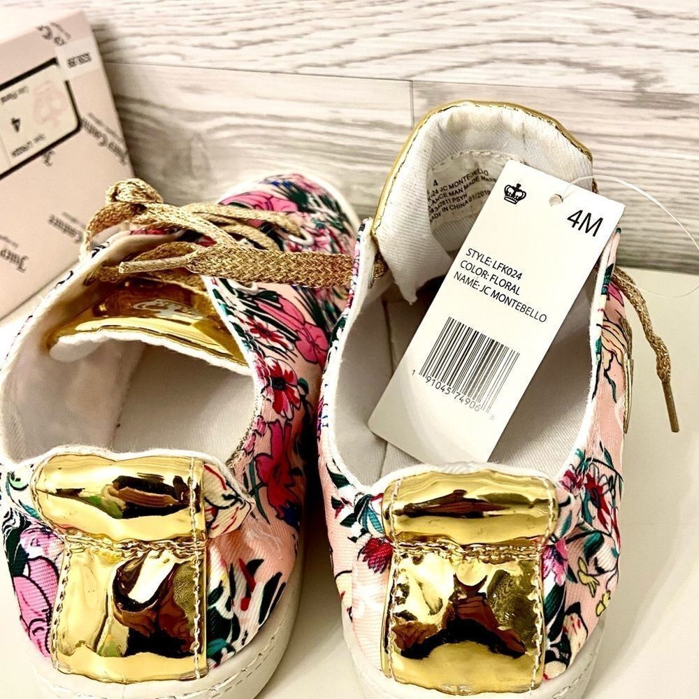 NEW Juicy Couture Girls Floral Sneaker Shoes 4M - Picture 5 of 7